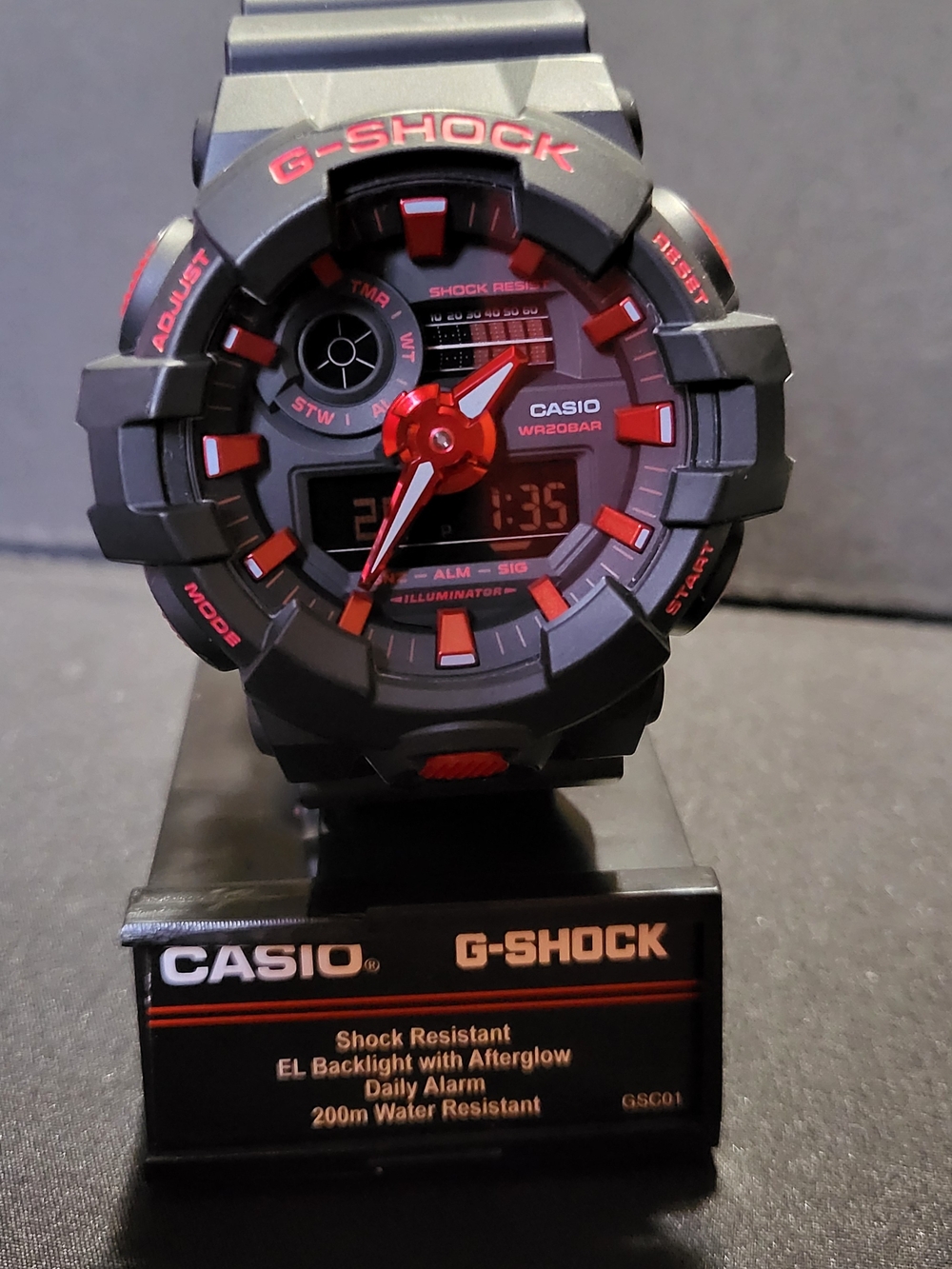 Casio G-Shock GA-700BNR Black and Red Sport Watch